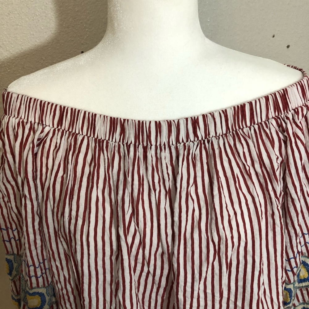 Woman’s off the shoulder blouse